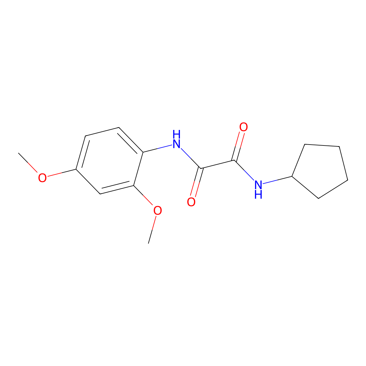N-cyclopentyl-N'-(2,4-dimethoxyphenyl)ethanediamide molecular structure, CAS 352560-90-8