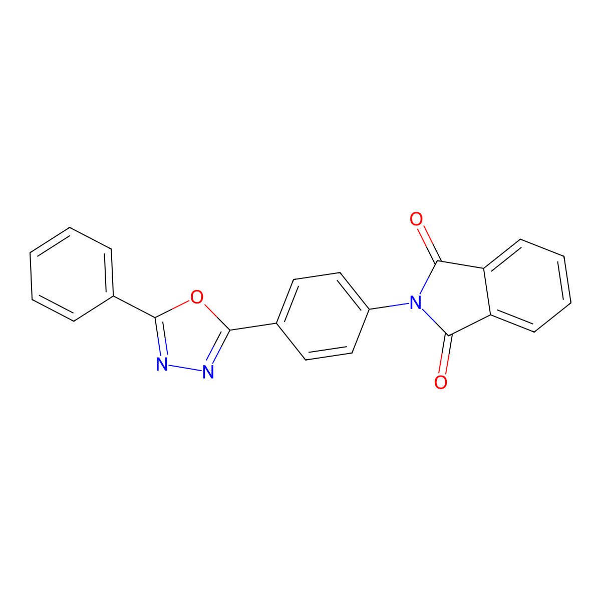2-[4-(5-Phenyl-1,3,4-oxadiazol-2-yl)phenyl]isoindole-1,3-dione molecular structure, CAS 352561-89-8