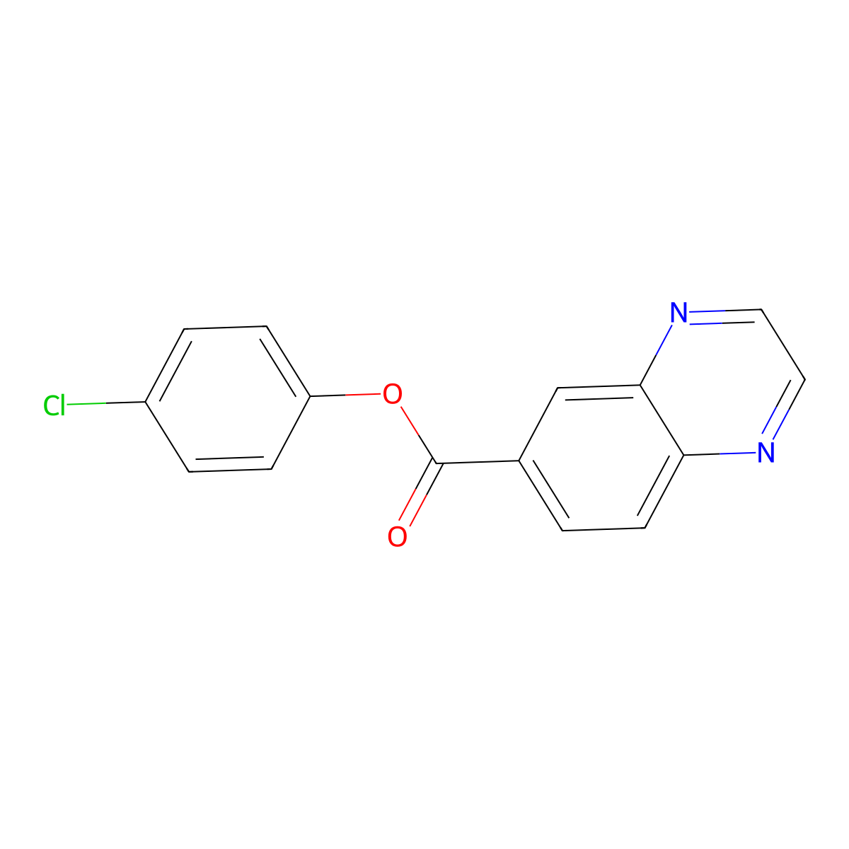 4-Chlorophenyl 6-quinoxalinecarboxylate molecular structure, CAS 352563-00-9