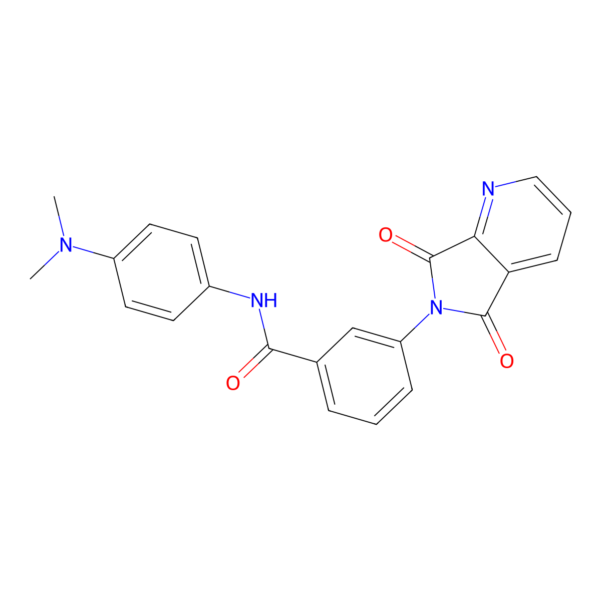 N-[4-(dimethylamino)phenyl]-3-(5,7-dioxo-5,7-dihydro-6H-pyrrolo[3,4-b]pyridin-6-yl)benzamide molecular structure, CAS 352563-03-2