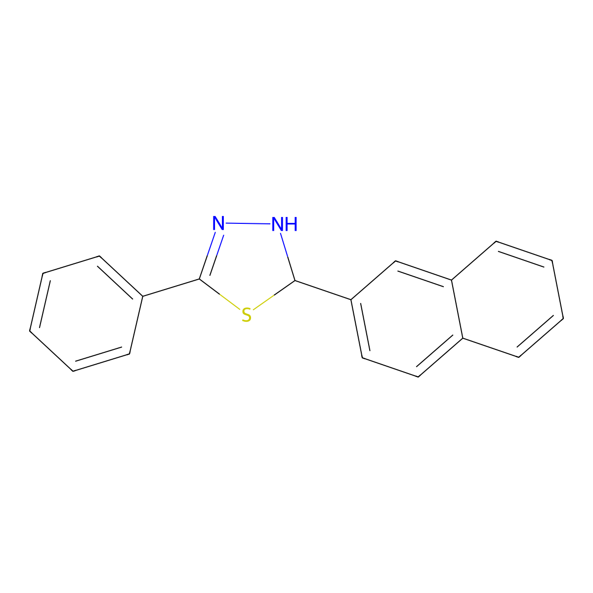 2-Naphthalen-2-yl-5-phenyl-2,3-dihydro-1,3,4-thiadiazole molecular structure, CAS 352563-18-9