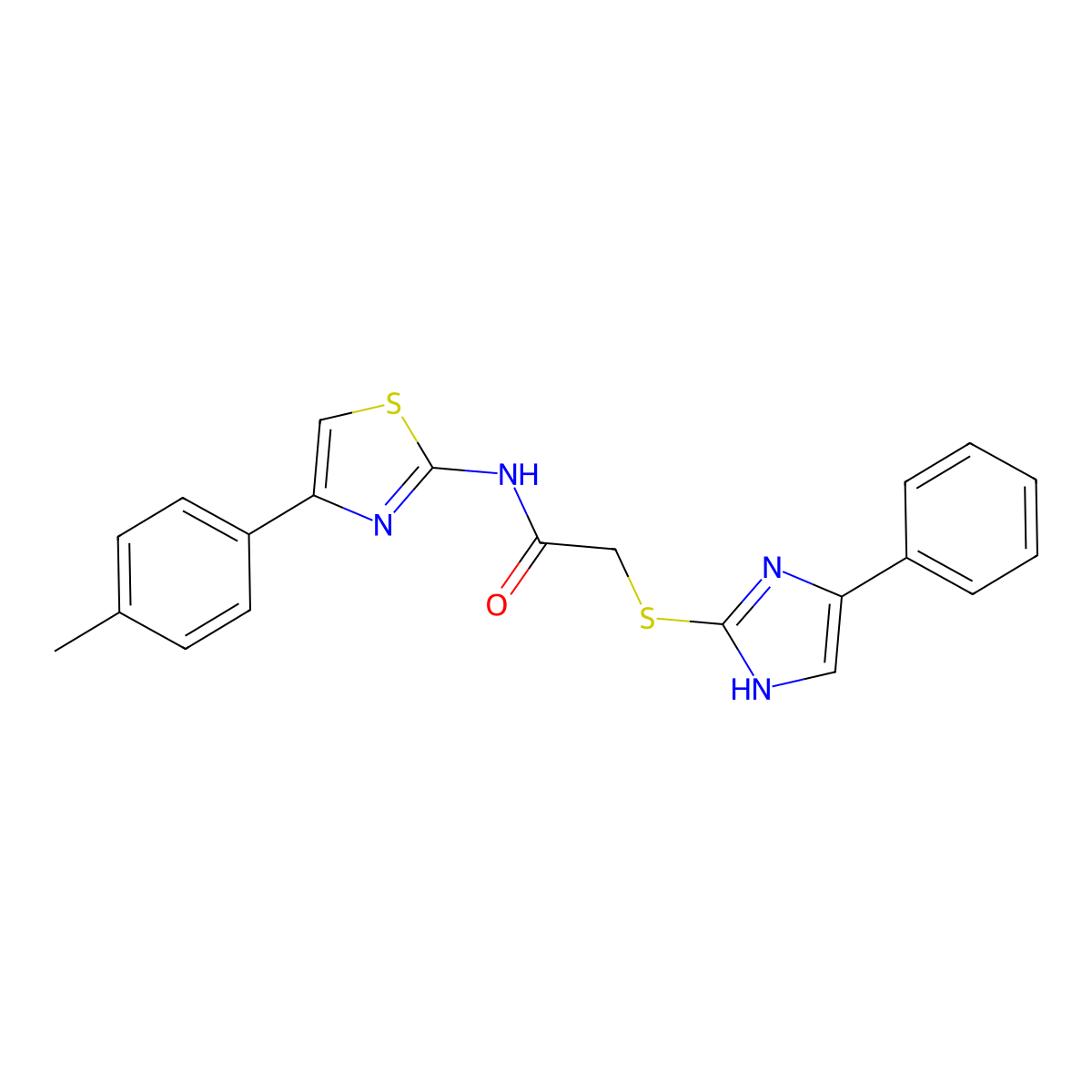 N-[4-(4-Methylphenyl)-1,3-thiazol-2-YL]-2-[(4-phenyl-1H-imidazol-2-YL)sulfanyl]acetamide molecular structure, CAS 352563-64-5