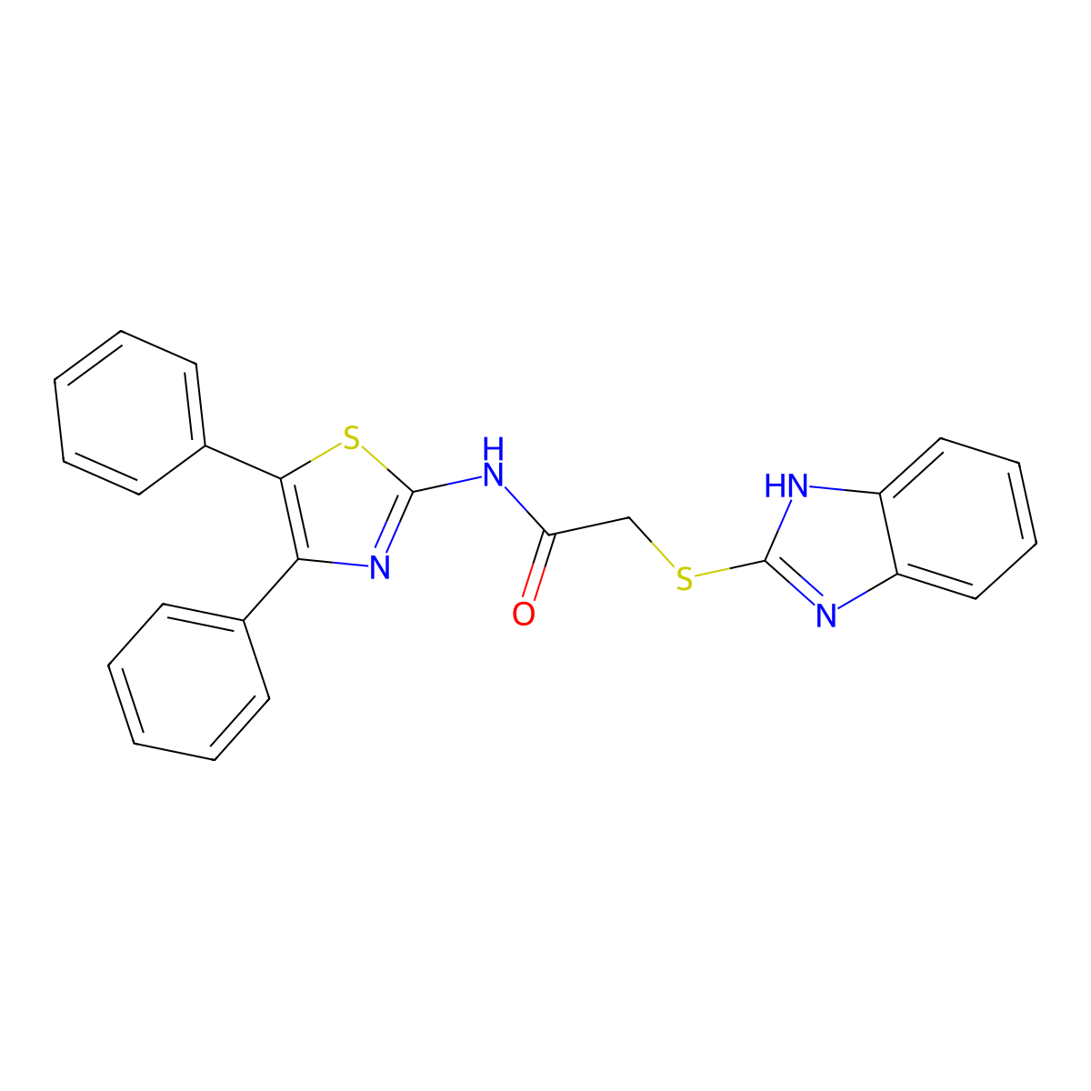 2-(1H-benzimidazol-2-ylsulfanyl)-N-(4,5-diphenyl-1,3-thiazol-2-yl)acetamide molecular structure, CAS 352565-20-9