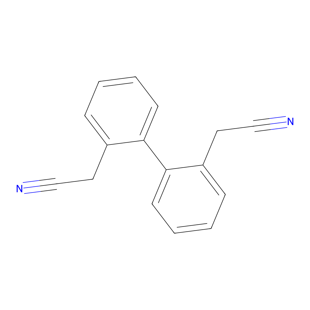 Biphenyl-2,2'-diacetonitrile molecular structure, CAS 3526-27-0