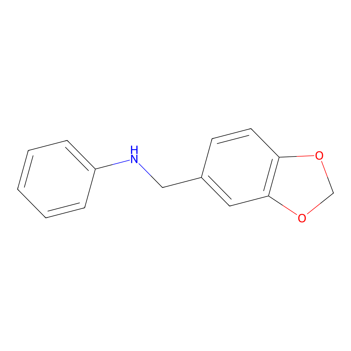 N-Phenyl-1,3-benzodioxole-5-methanamine molecular structure, CAS 3526-42-9