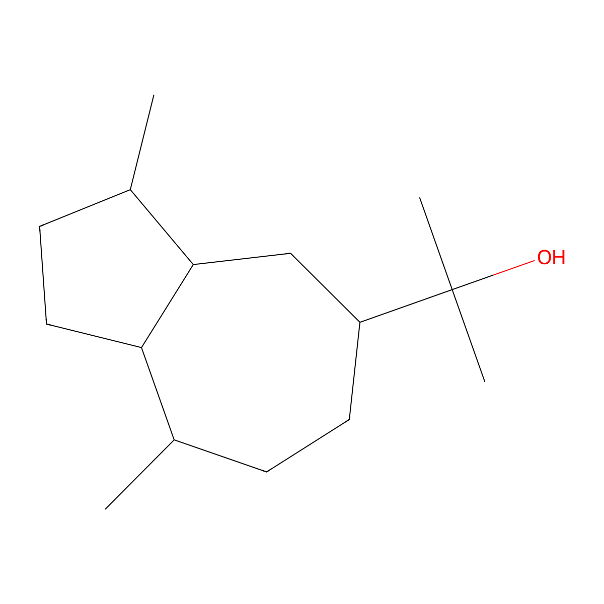 5-Azulenemethanol, decahydro-alpha,alpha,3,8-tetramethyl-, (3S-(3alpha,3abeta,5alpha,8alpha,8abeta))- molecular structure, CAS 3526-75-8