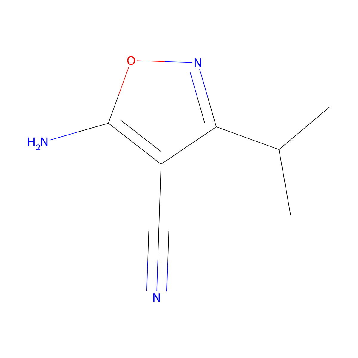 5-Amino-3-isopropylisoxazole-4-carbonitrile molecular structure, CAS 35261-03-1