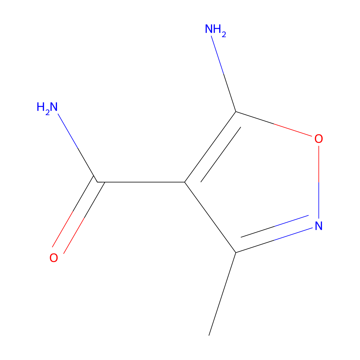 5-Amino-3-methyl-1,2-oxazole-4-carboxamide molecular structure, CAS 35261-06-4