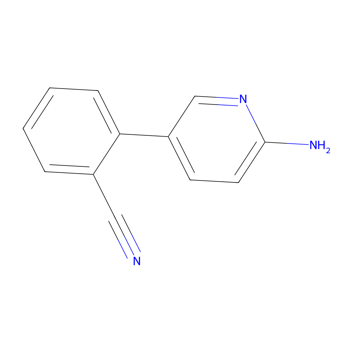 2-(2-Aminopyridin-5-YL)benzonitrile molecular structure, CAS 352615-86-2