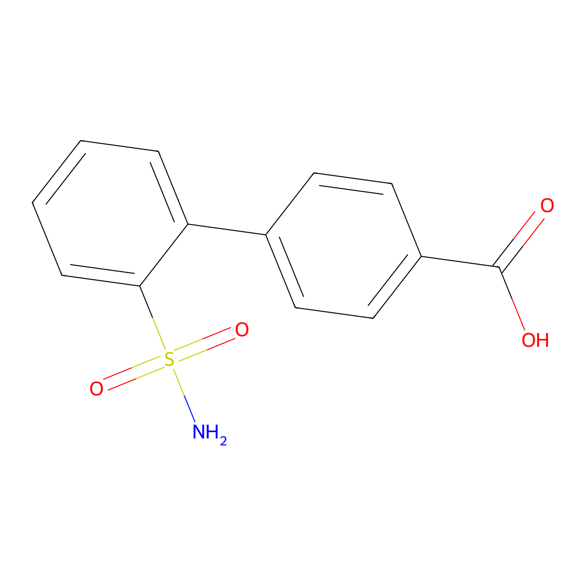 2'-Sulfamoyl-biphenyl-4-carboxylic acid molecular structure, CAS 352615-90-8