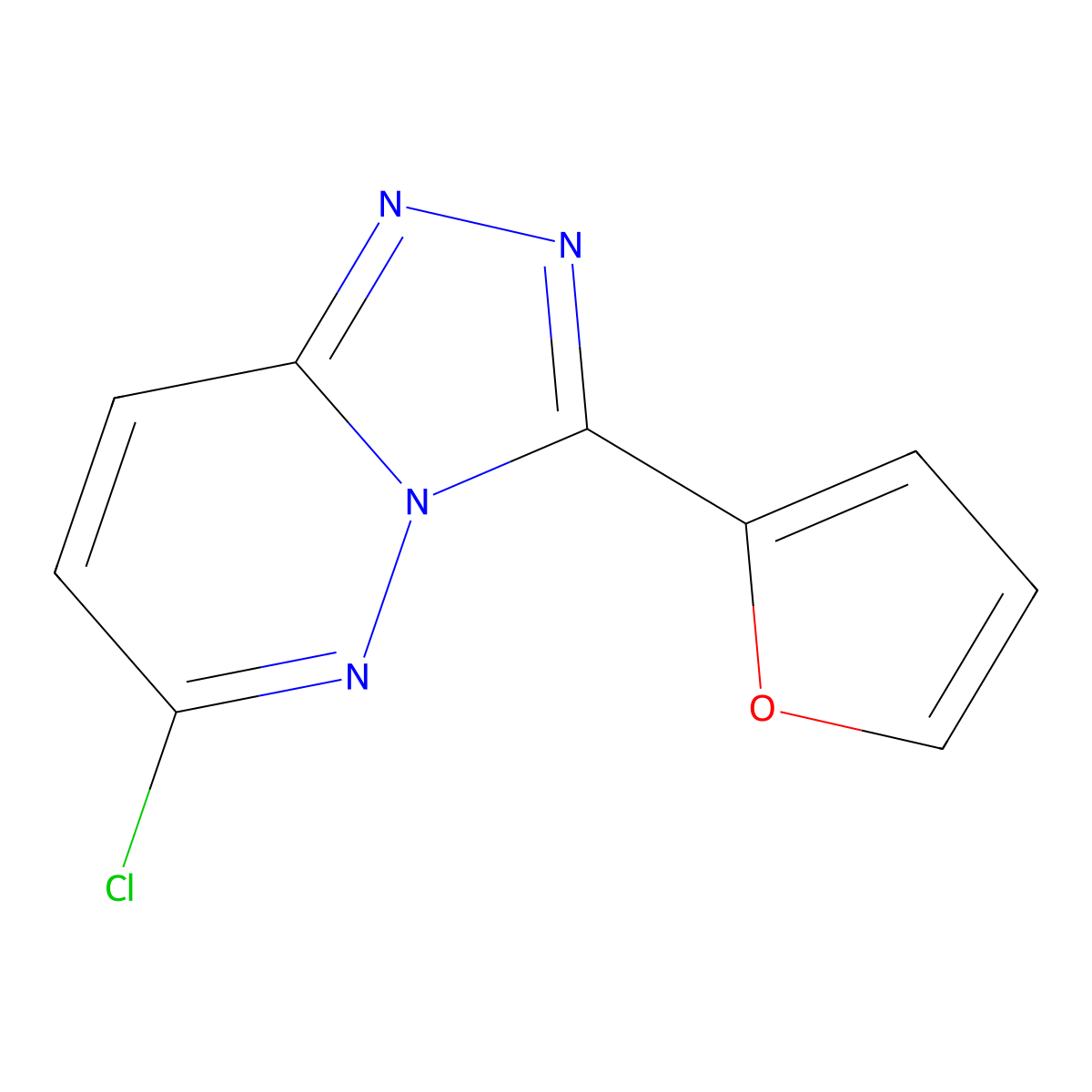6-Chloro-3-(furan-2-yl)-[1,2,4]triazolo[4,3-b]pyridazine molecular structure, CAS 35263-20-8