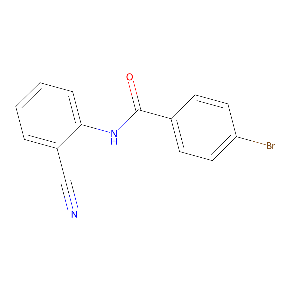 4-bromo-N-(2-cyanophenyl)benzamide molecular structure, CAS 352637-00-4