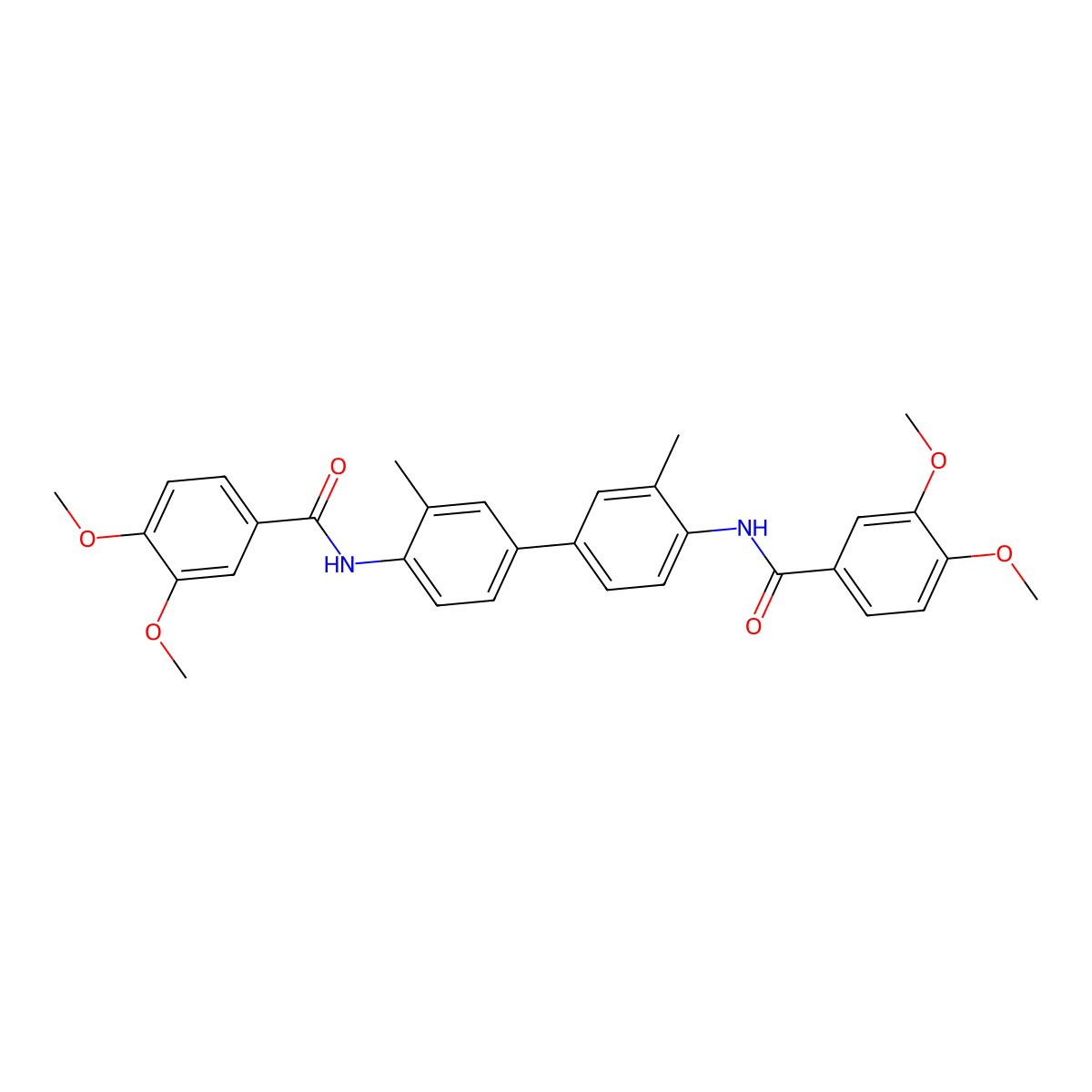 N-[4-[4-[(3,4-dimethoxybenzoyl)amino]-3-methylphenyl]-2-methylphenyl]-3,4-dimethoxybenzamide molecular structure, CAS 352637-03-7