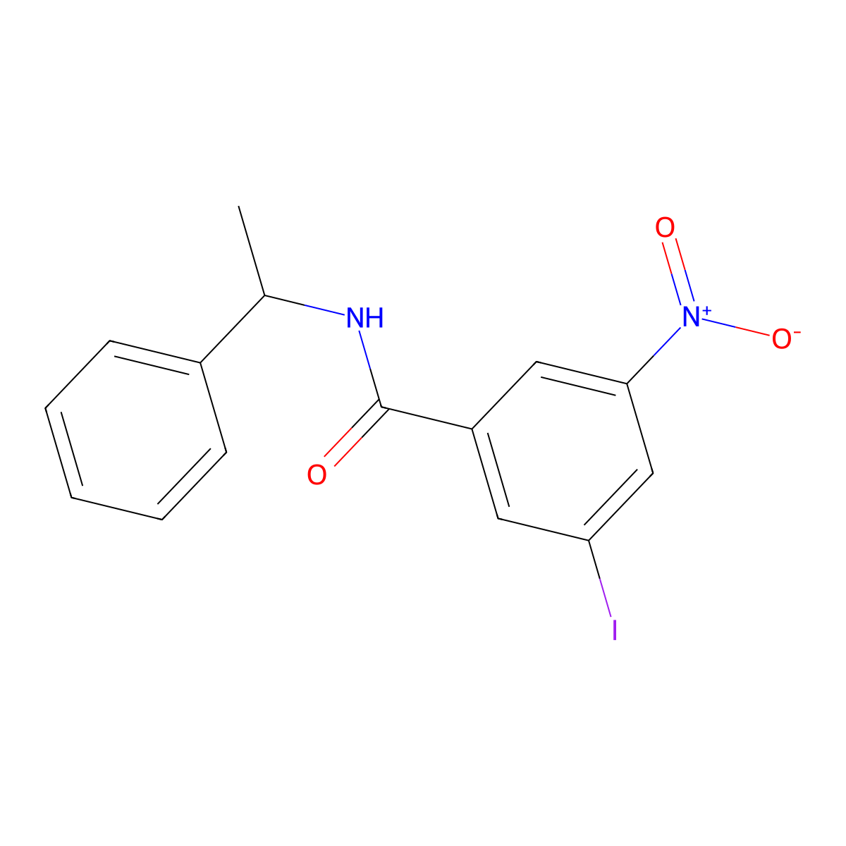 3-iodo-5-nitro-N-(1-phenylethyl)benzamide molecular structure, CAS 352637-18-4