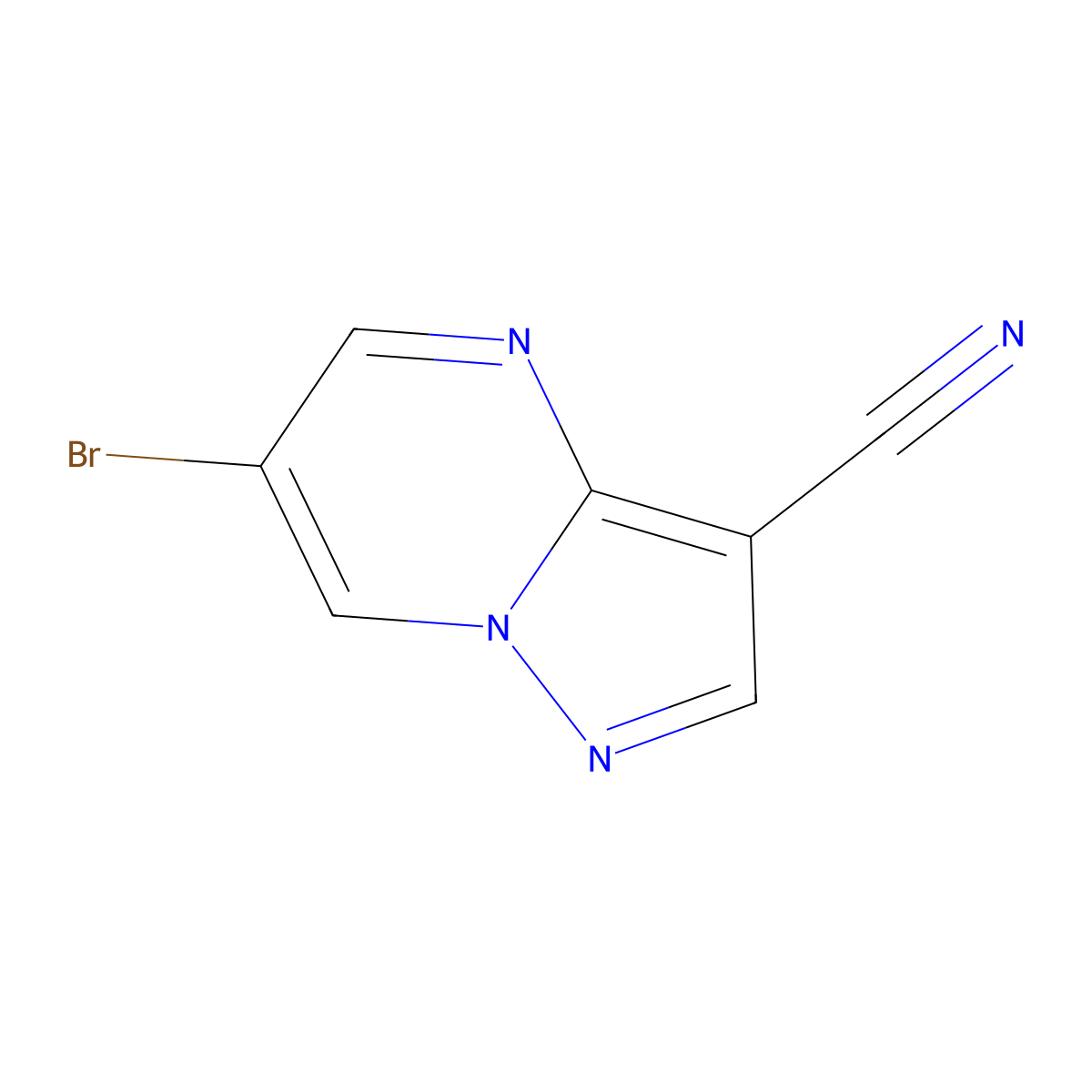 6-Bromopyrazolo[1,5-a]pyrimidine-3-carbonitrile molecular structure, CAS 352637-44-6