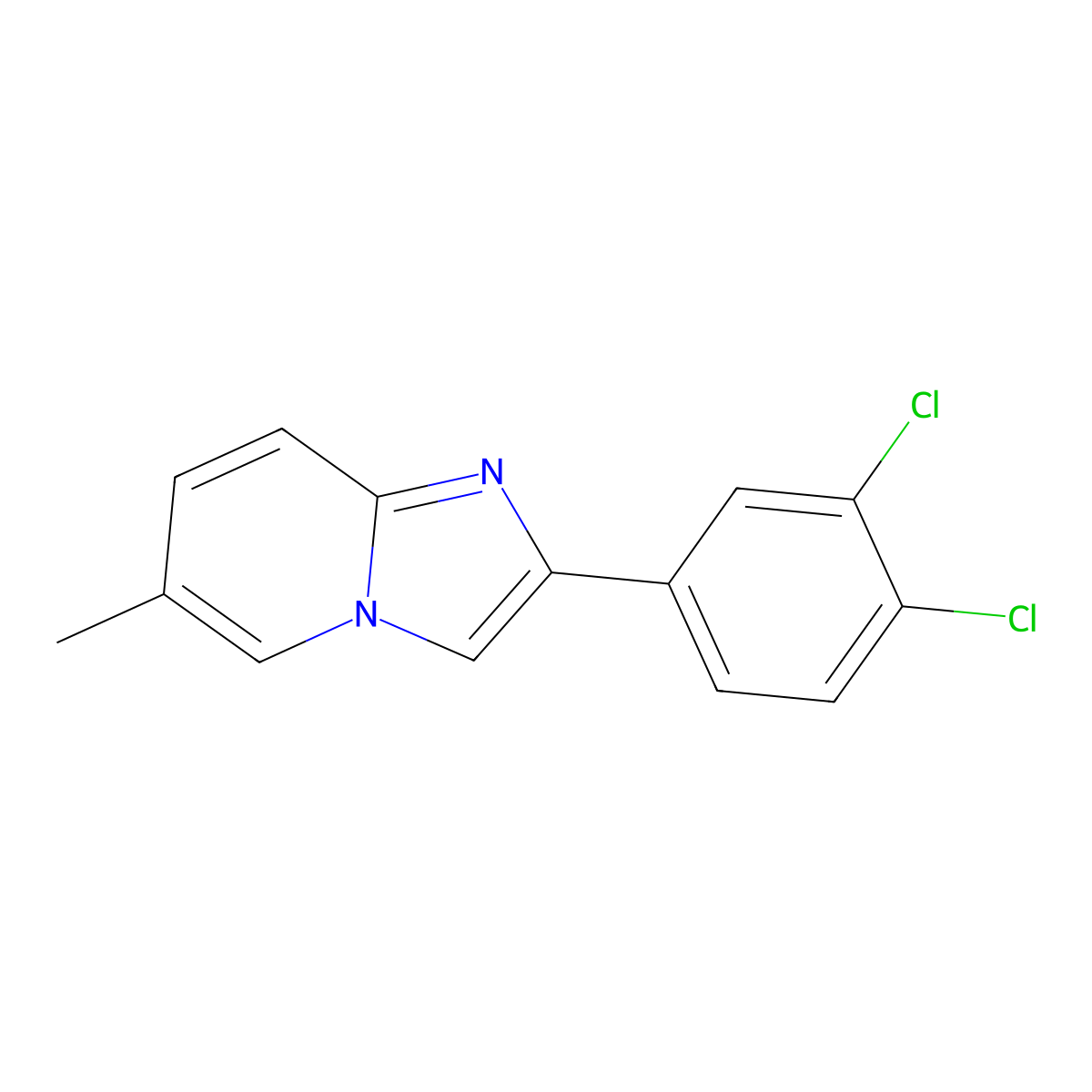 2-(3,4-Dichlorophenyl)-6-methylimidazo[1,2-a]pyridine molecular structure, CAS 352637-48-0