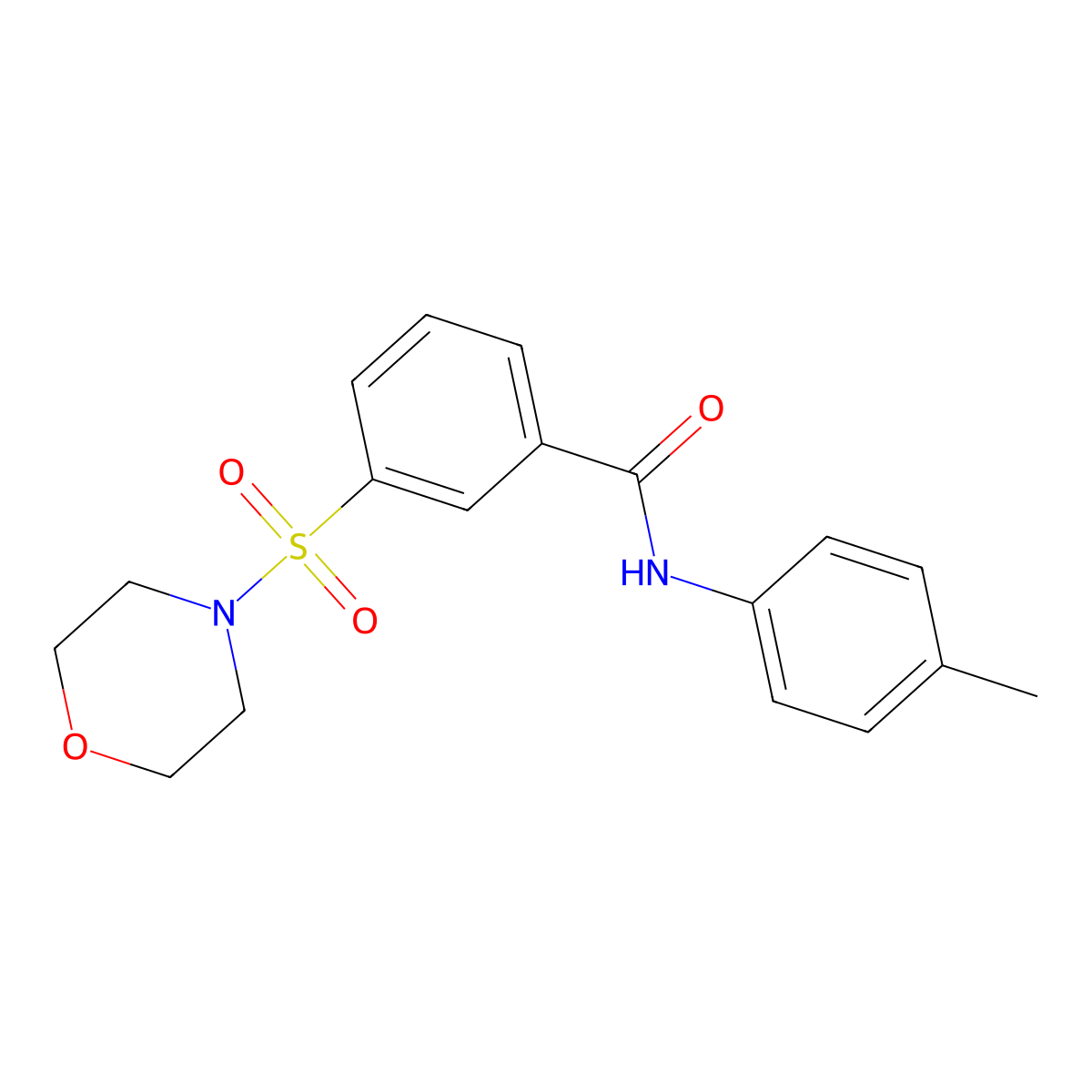3-(morpholinosulfonyl)-N-(p-tolyl)benzamide molecular structure, CAS 352638-34-7