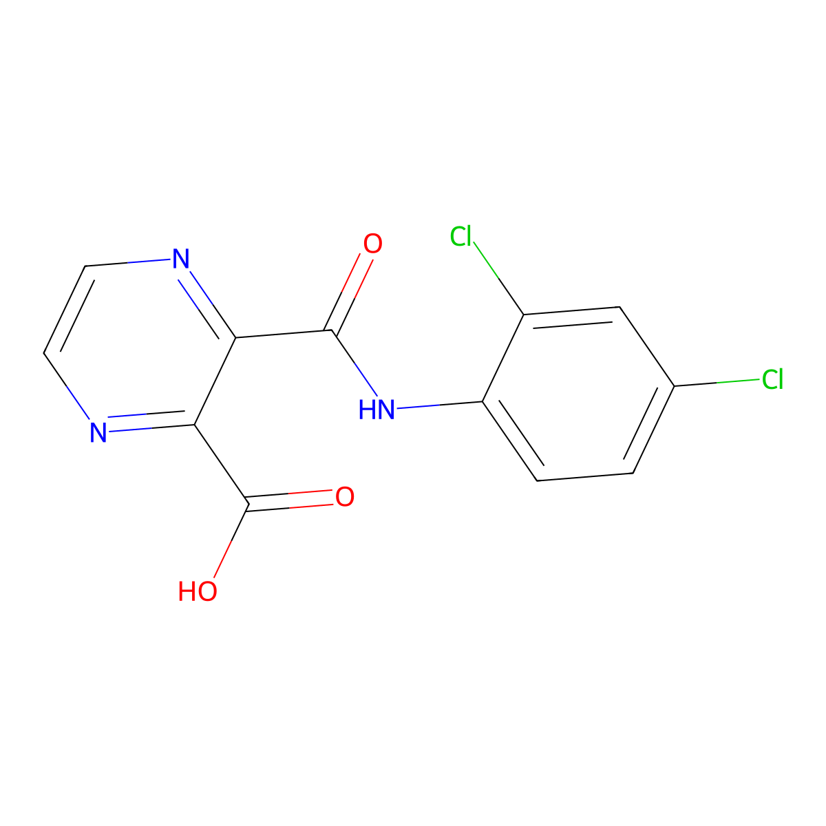 3-[(2,4-Dichlorophenyl)carbamoyl]pyrazine-2-carboxylic acid molecular structure, CAS 352638-60-9