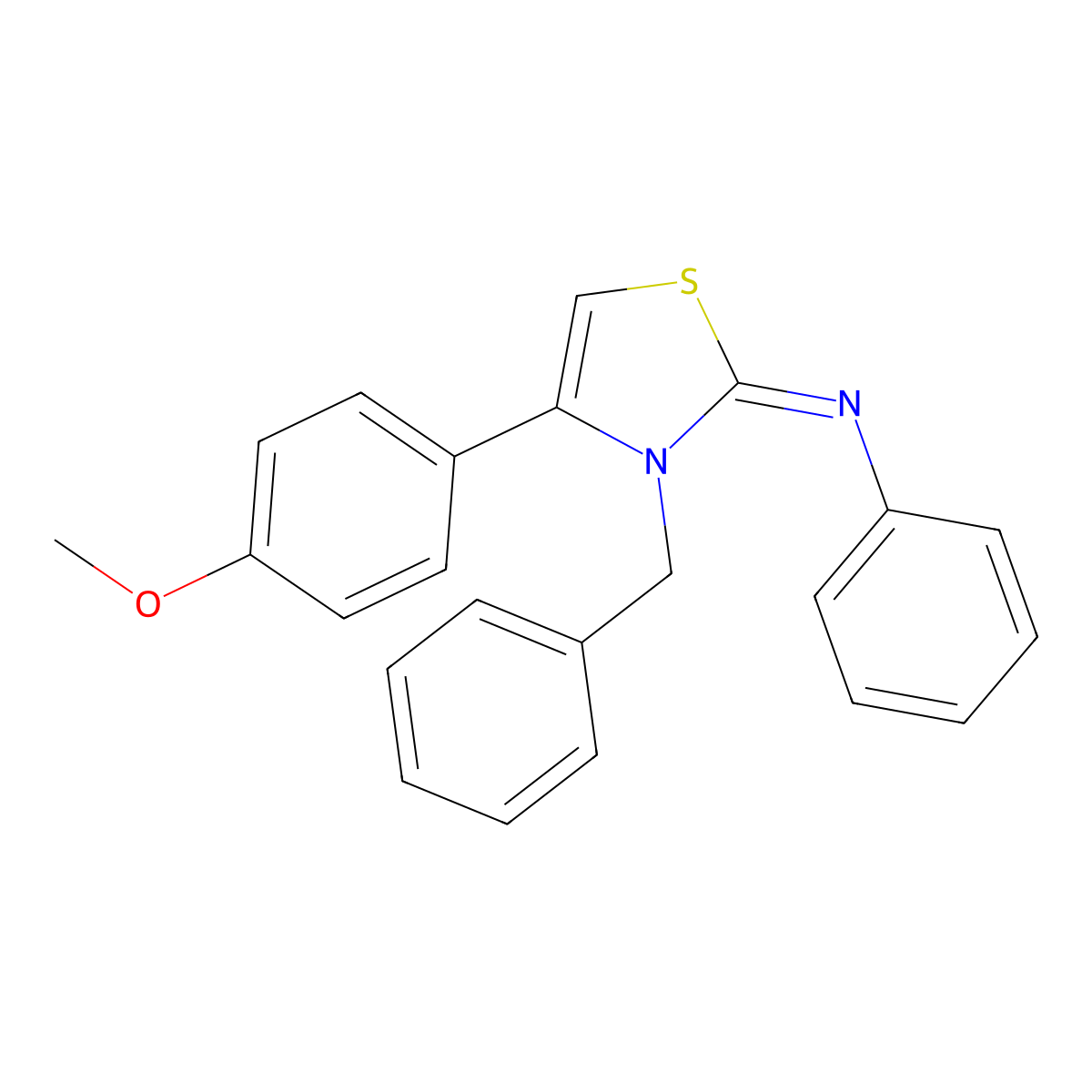 (Z)-N-(3-benzyl-4-(4-methoxyphenyl)thiazol-2(3H)-ylidene)aniline molecular structure, CAS 352638-91-6