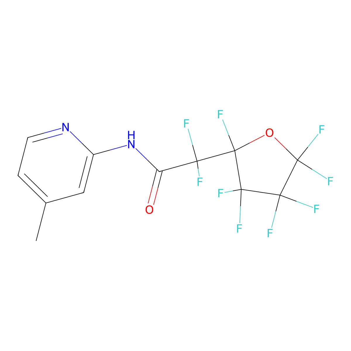 2,2-difluoro-2-(2,3,3,4,4,5,5-heptafluorotetrahydro-2-furanyl)-N-(4-methyl-2-pyridinyl)acetamide molecular structure, CAS 352639-59-9