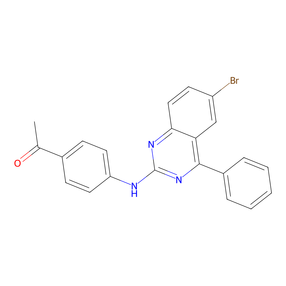 1-(4-((6-Bromo-4-phenylquinazolin-2-yl)amino)phenyl)ethanone molecular structure, CAS 352640-17-6
