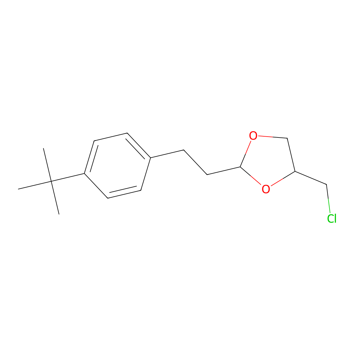 2-[2-(4-Tert-butylphenyl)ethyl]-4-(chloromethyl)-1,3-dioxolane molecular structure, CAS 352641-66-8
