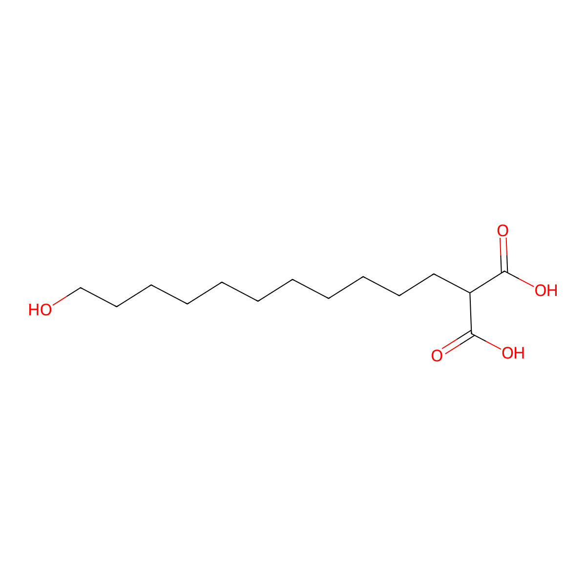2-(11-Hydroxyundecyl)malonic acid molecular structure, CAS 352641-69-1