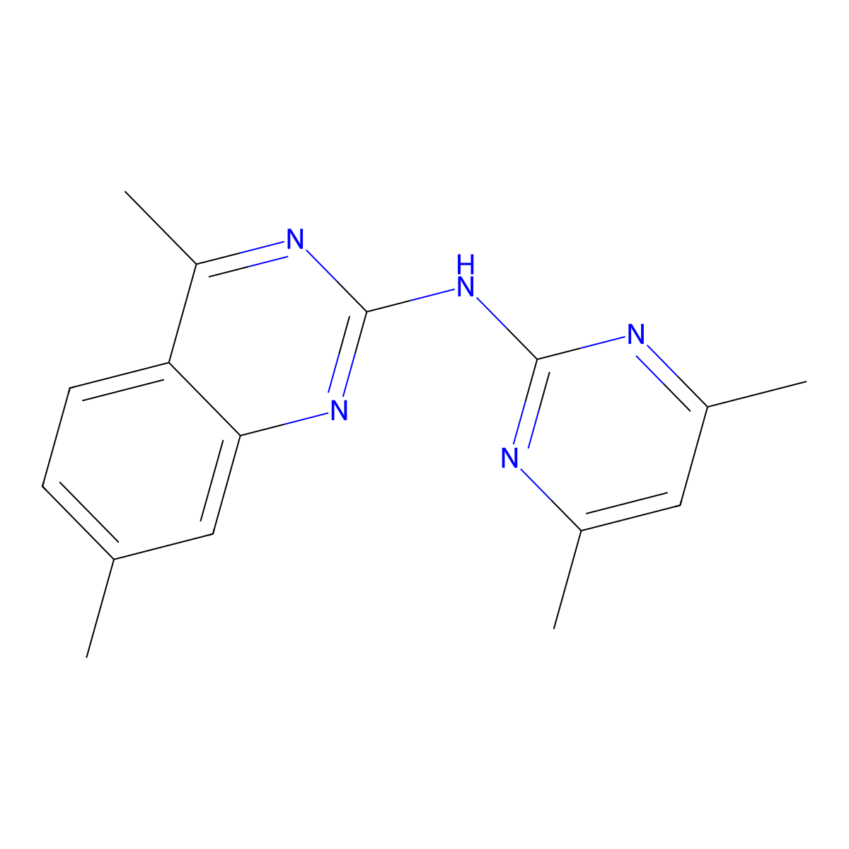 N-(4,6-dimethylpyrimidin-2-yl)-4,7-dimethylquinazolin-2-amine molecular structure, CAS 352642-62-7