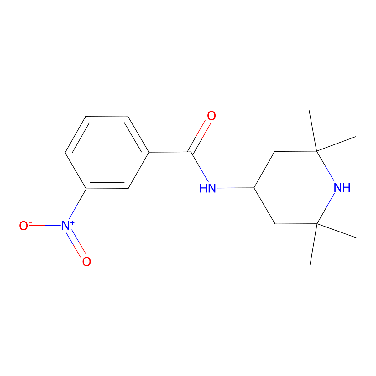 3-nitro-N-(2,2,6,6-tetramethyl-4-piperidinyl)benzamide molecular structure, CAS 352642-87-6