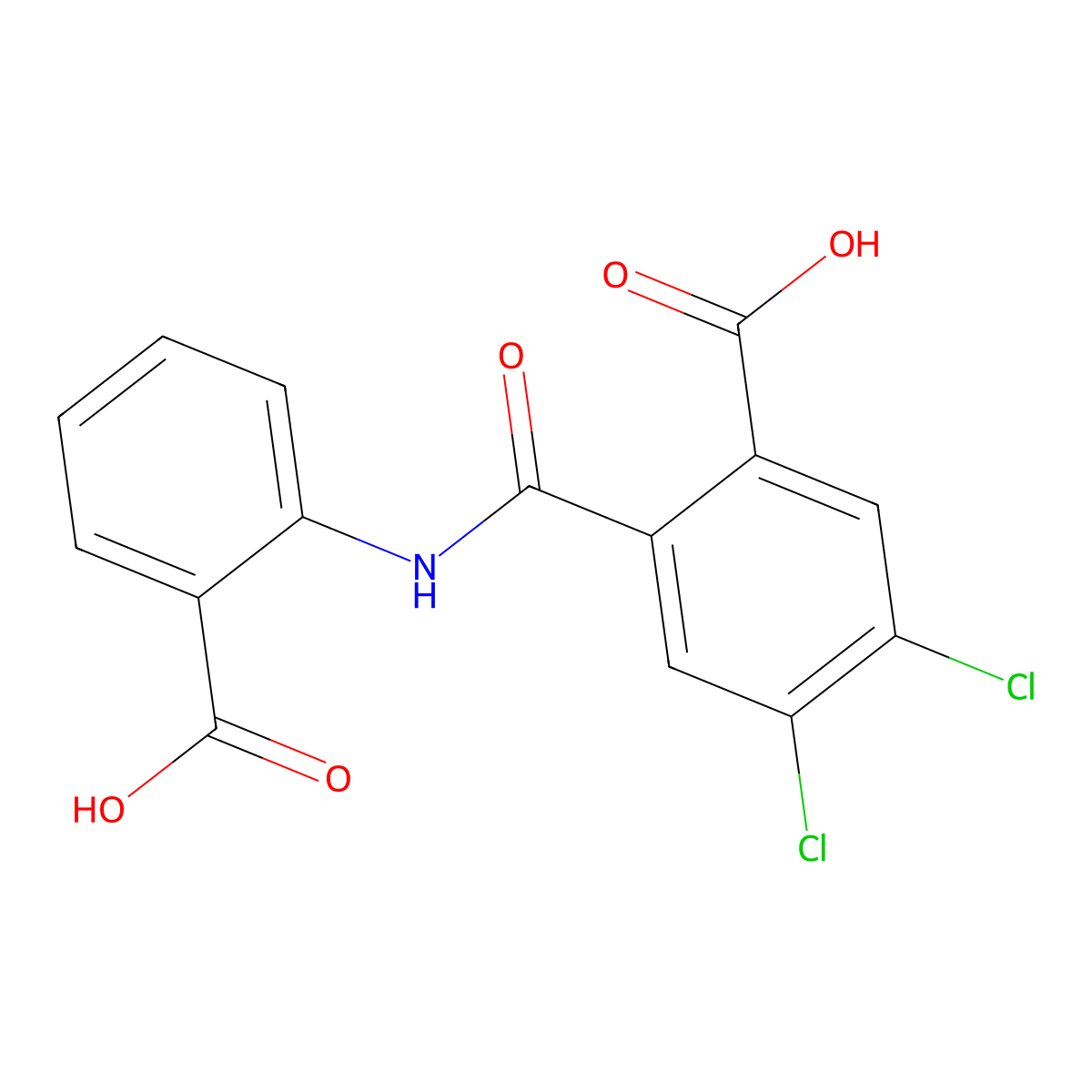 2-[(2-Carboxyphenyl)carbamoyl]-4,5-dichlorobenzoic acid molecular structure, CAS 352643-44-8
