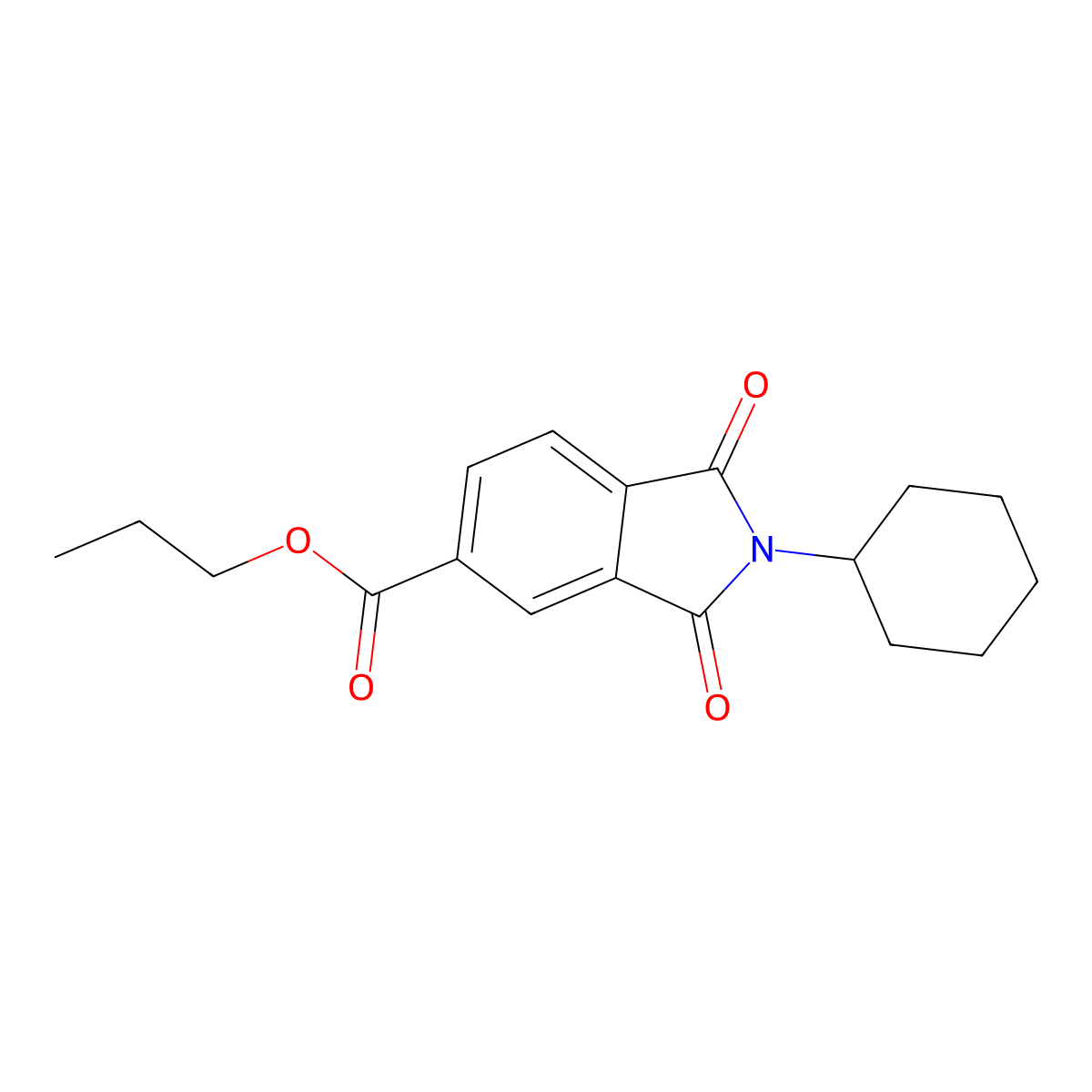 Propyl 2-cyclohexyl-1,3-dioxo-5-isoindolinecarboxylate molecular structure, CAS 352643-64-2