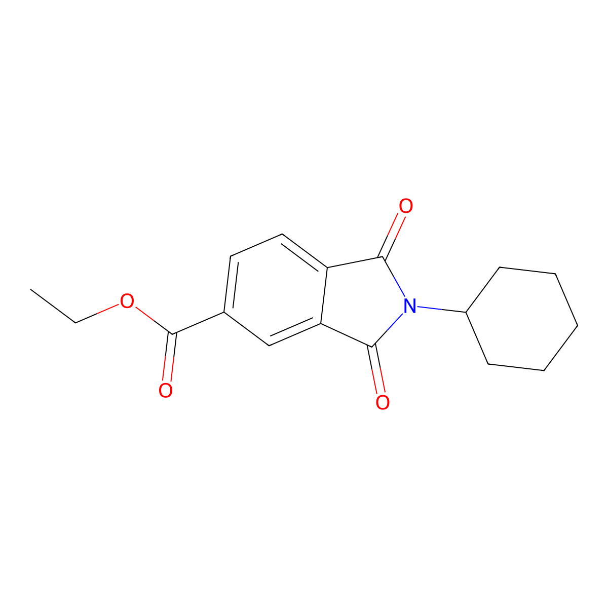 Ethyl 2-cyclohexyl-1,3-dioxo-5-isoindolinecarboxylate molecular structure, CAS 352643-74-4