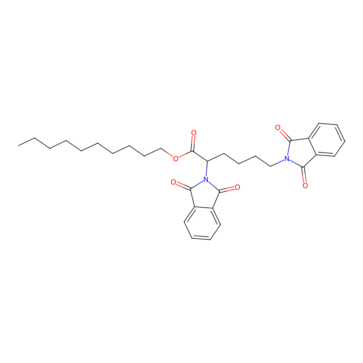 decyl 2,6-bis(1,3-dioxo-1,3-dihydro-2H-isoindol-2-yl)hexanoate molecular structure, CAS 352643-82-4