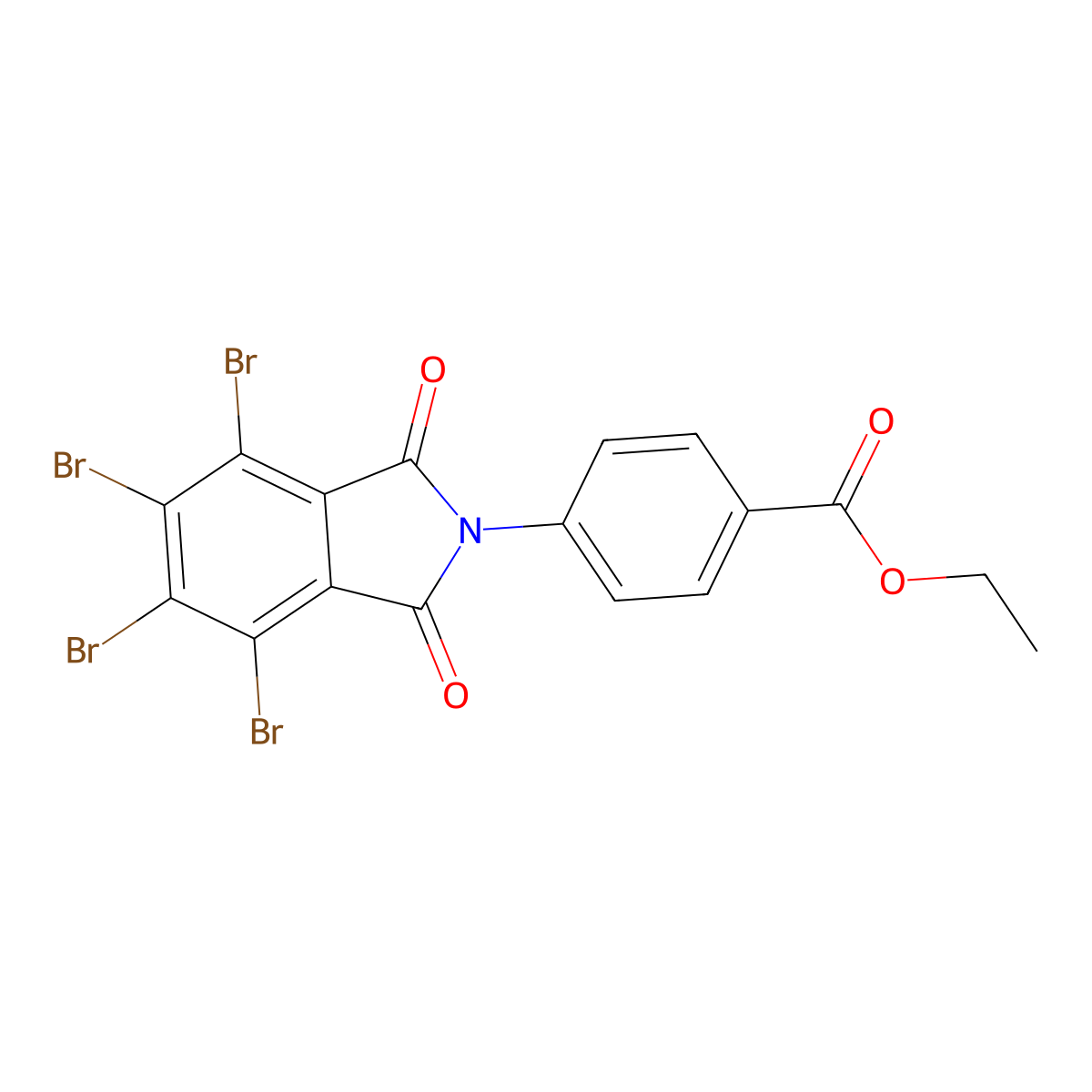 ethyl 4-(4,5,6,7-tetrabromo-1,3-dioxo-1,3-dihydro-2H-isoindol-2-yl)benzoate molecular structure, CAS 352644-08-7