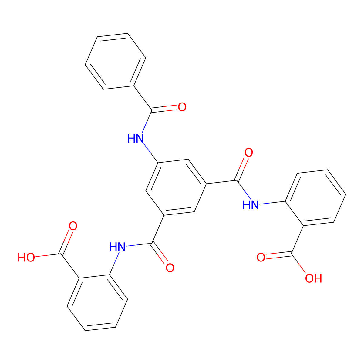 2-[[3-benzamido-5-[(2-carboxyphenyl)carbamoyl]benzoyl]amino]benzoic Acid molecular structure, CAS 352644-71-4