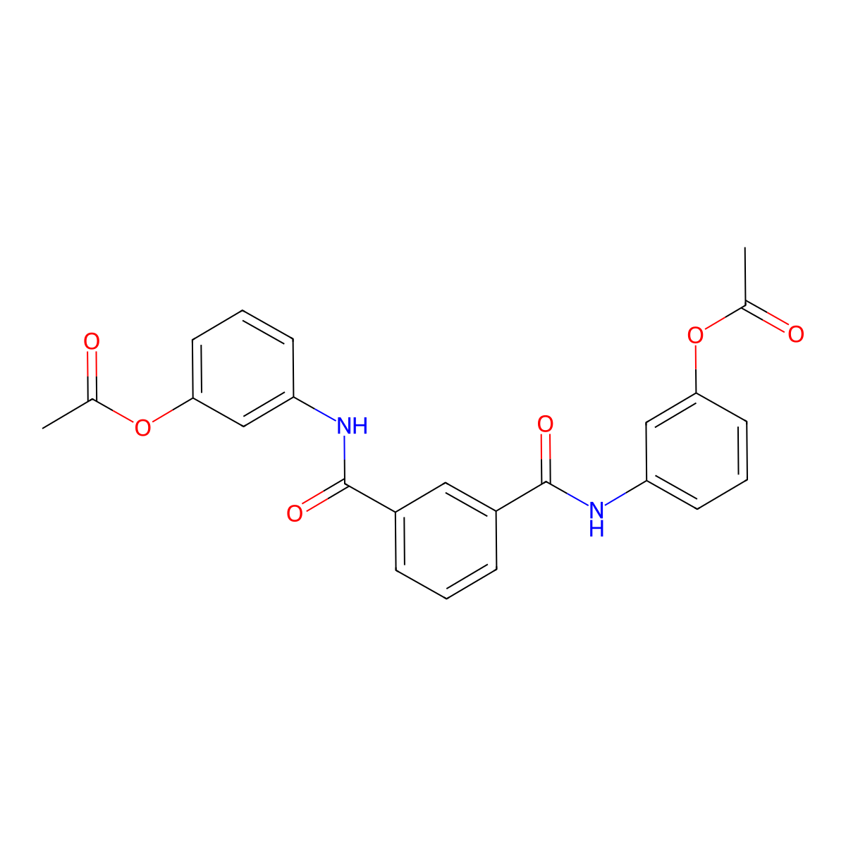 Benzene-1,3-diylbis(carbonyliminobenzene-3,1-diyl) diacetate molecular structure, CAS 352644-83-8