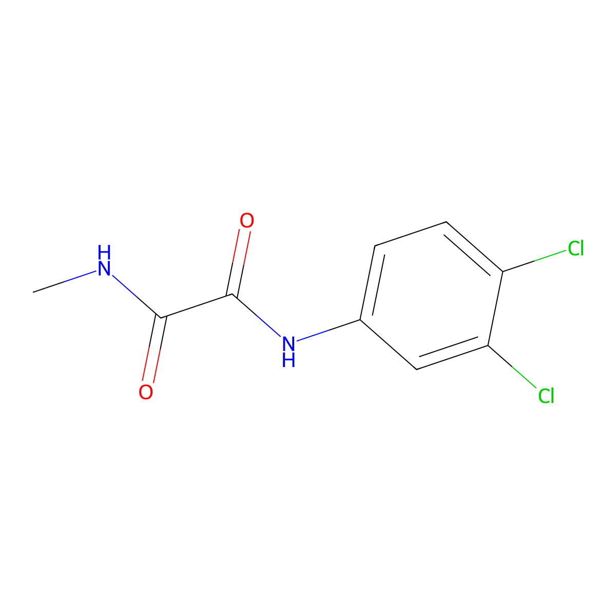 N-(3,4-dichlorophenyl)-N'-methylethanediamide molecular structure, CAS 352645-07-9
