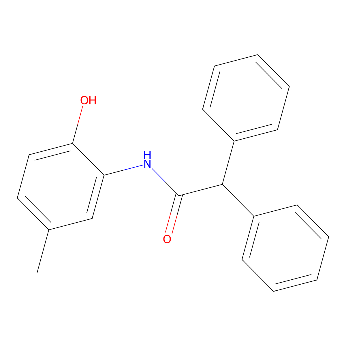 N-(2-hydroxy-5-methylphenyl)-2,2-diphenylacetamide molecular structure, CAS 352645-11-5
