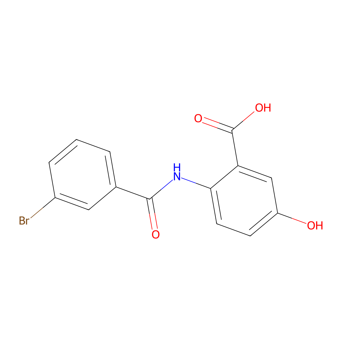 2-[[(3-Bromophenyl)-oxomethyl]amino]-5-hydroxybenzoic acid molecular structure, CAS 352645-19-3