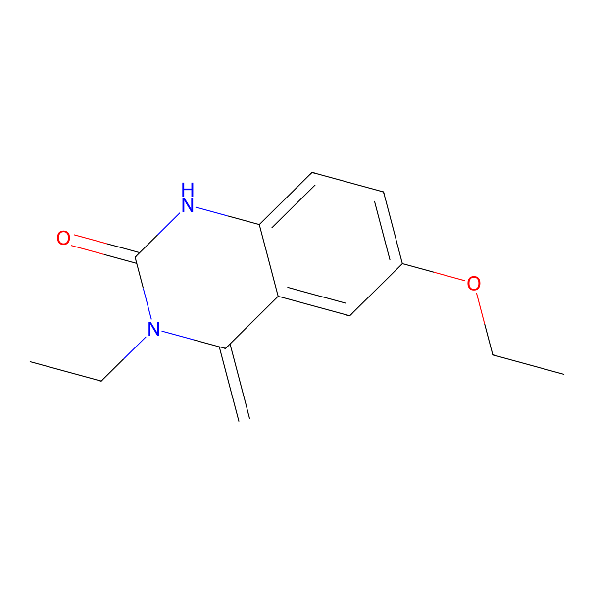 6-ethoxy-3-ethyl-4-methylidene-1H-quinazolin-2-one molecular structure, CAS 352645-52-4