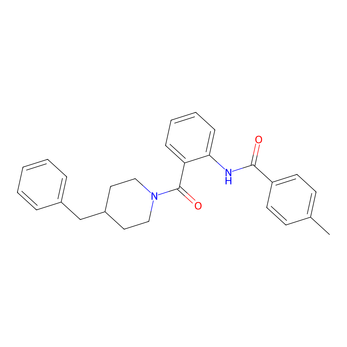 N-[2-(4-benzylpiperidine-1-carbonyl)phenyl]-4-methylbenzamide molecular structure, CAS 352646-60-7
