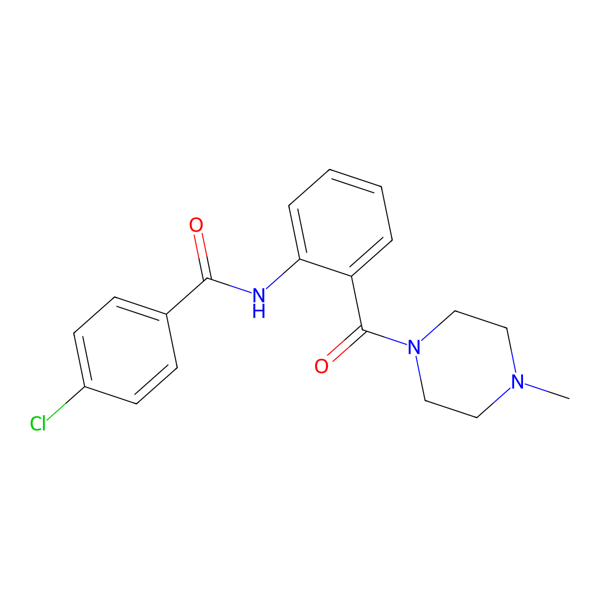 4-chloro-N-[2-(4-methylpiperazine-1-carbonyl)phenyl]benzamide molecular structure, CAS 352646-67-4