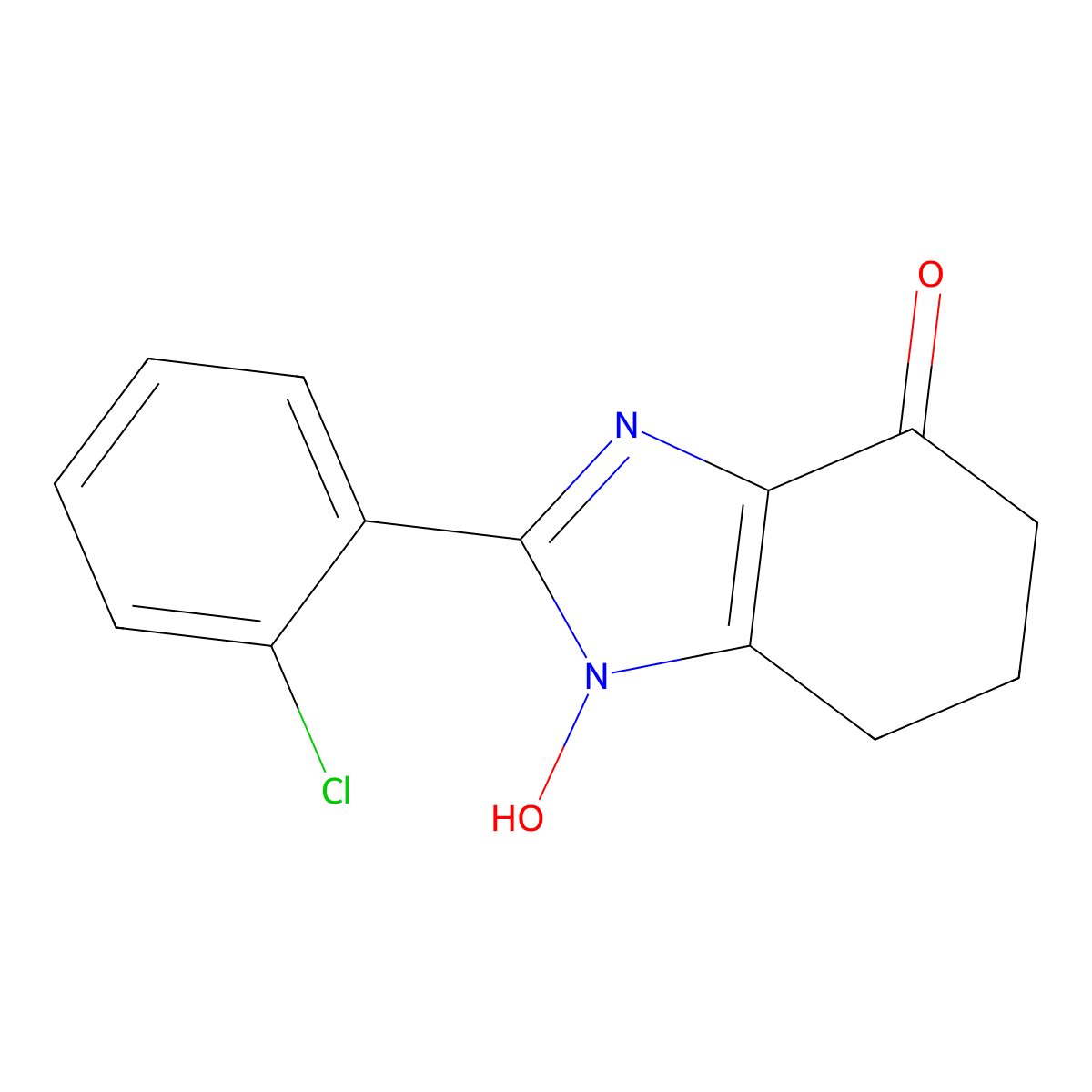 2-(2-chlorophenyl)-1-hydroxy-6,7-dihydro-5H-benzimidazol-4-one molecular structure, CAS 352647-28-0