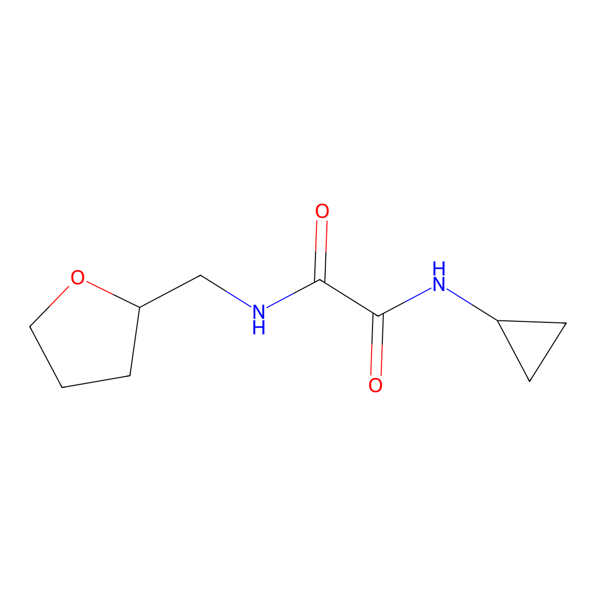 N'-cyclopropyl-N-(oxolan-2-ylmethyl)oxamide molecular structure, CAS 352648-49-8