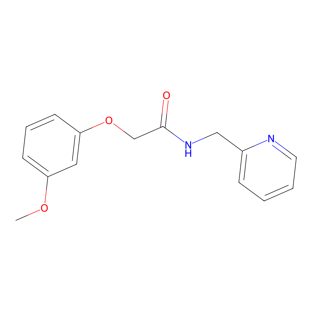 2-(3-methoxyphenoxy)-N-(pyridin-2-ylmethyl)acetamide molecular structure, CAS 352648-96-5