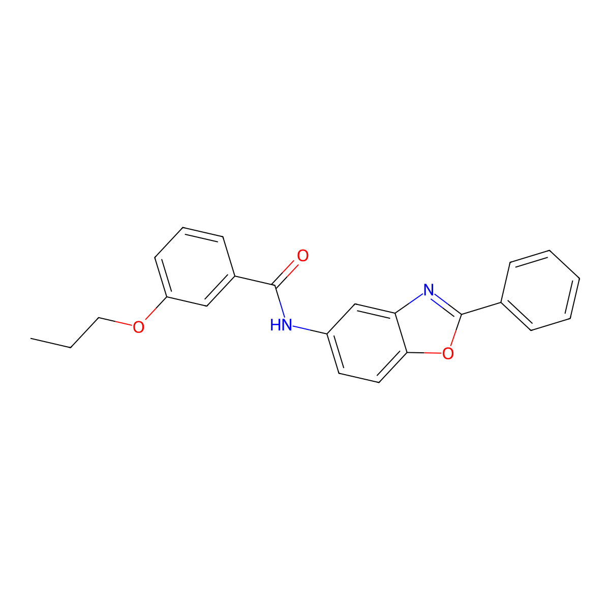 N-(2-phenyl-1,3-benzoxazol-5-yl)-3-propoxybenzamide molecular structure, CAS 352649-37-7