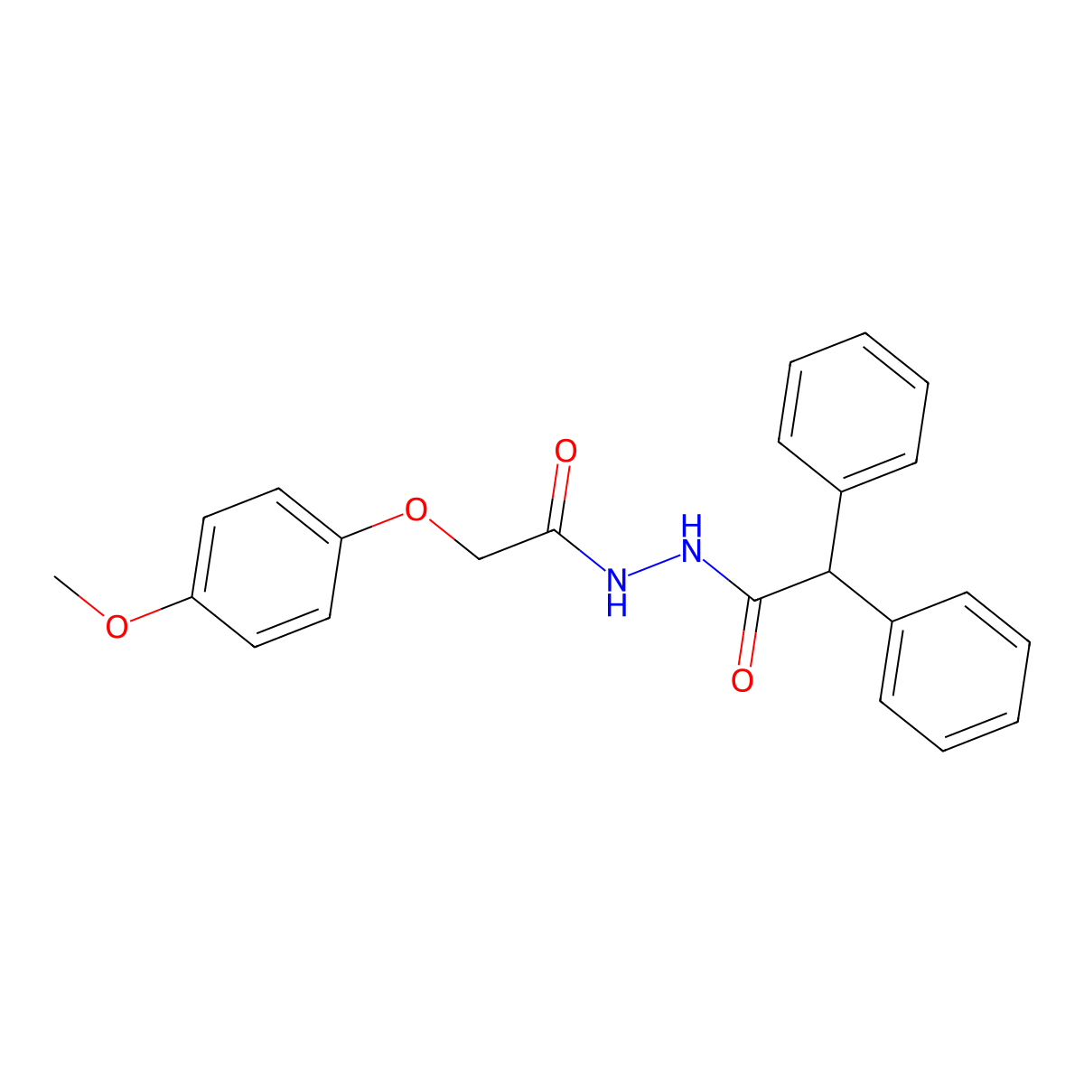 N'-[2-(4-methoxyphenoxy)acetyl]-2,2-diphenylacetohydrazide molecular structure, CAS 352649-80-0