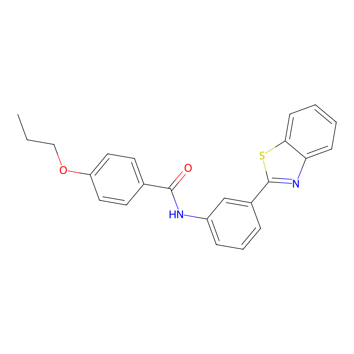 N-[3-(1,3-benzothiazol-2-yl)phenyl]-4-propoxybenzamide molecular structure, CAS 352649-84-4