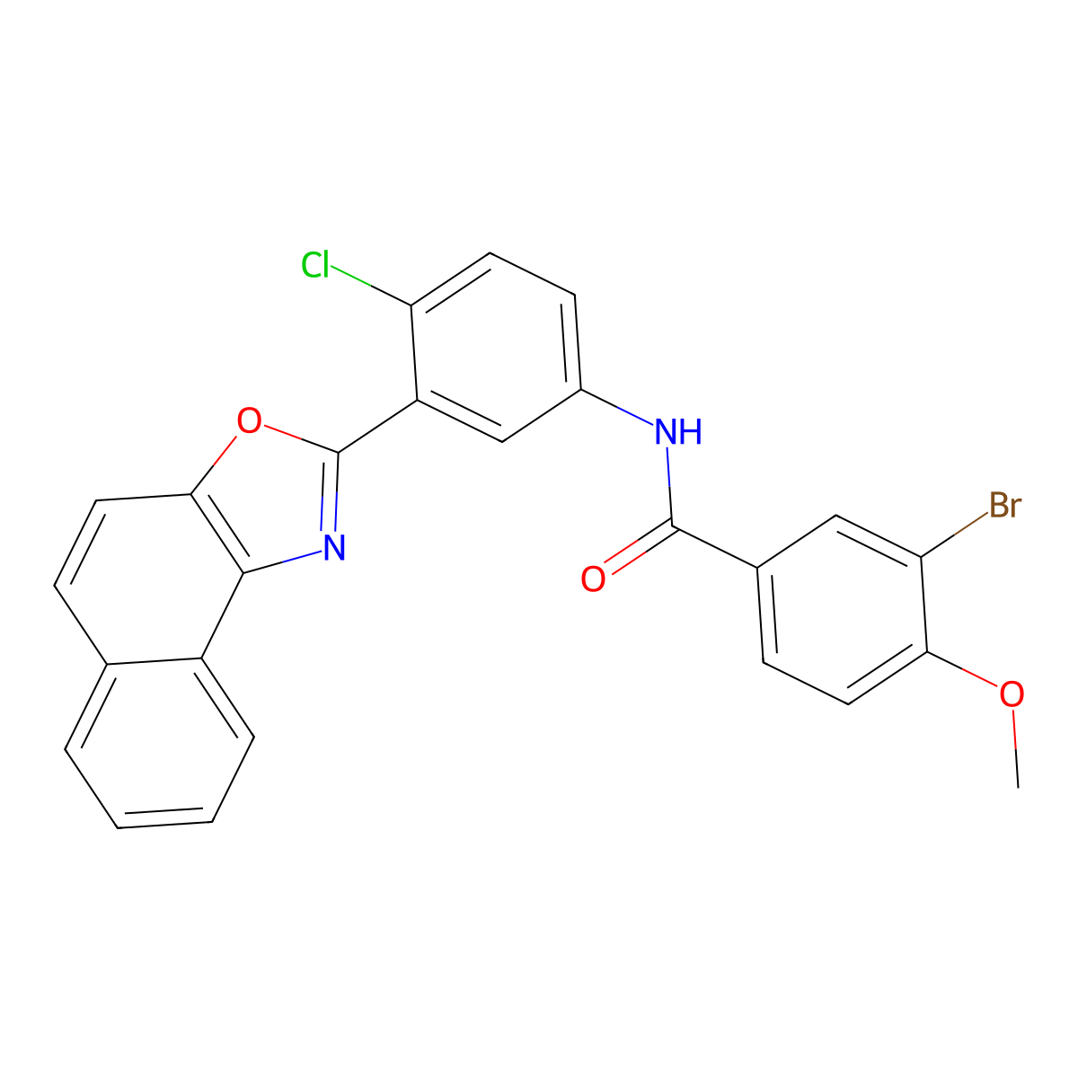 N-(3-benzo[e][1,3]benzoxazol-2-yl-4-chlorophenyl)-3-bromo-4-methoxybenzamide molecular structure, CAS 352649-97-9