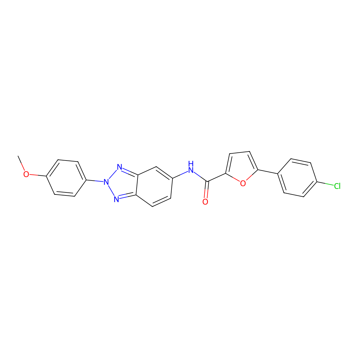 5-(4-chlorophenyl)-N-[2-(4-methoxyphenyl)benzotriazol-5-yl]furan-2-carboxamide molecular structure, CAS 352650-85-2